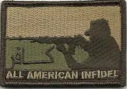 VELCRO® BRAND Fastener Morale HOOK PATCH All American INFDL Multitan 3x2"