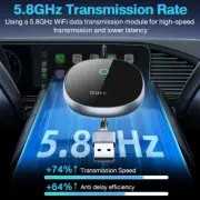Wired To Wireless Car USB Adapter 5.8Ghz Smart AI Box for Original Wired Carplay