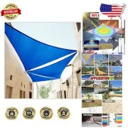 14' Blue Triangle Heavy Duty Sun Shade Sail - 95% UV Block & Waterproof