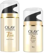 COMB PACK OF Olay Day Cream & NIGHT Total Effects 7 in 1,Anti-Ageing SPF 15,50g