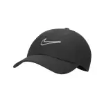 【NIKE 耐吉】棒球帽 CLUB SWOOSH CAP 男款 黑 白 刺繡 可調式帽圍 帽子 老帽(FB5369-010)