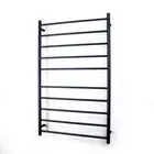 Radiant Matt Black Heated Round Ladder Towel Rail 750mm x 1200mm BOTTOM LEFT ...