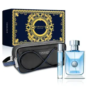 【VERSACE 凡賽斯】經典男性淡香水禮盒-淡香水100ml+隨行香氛10ml+盥洗包(專櫃公司貨)