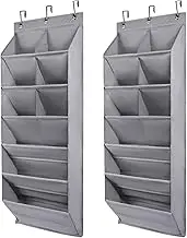 Daseeme Tiktiger Over The Door Shoe Organizer,2 Pack Hanging Shoe Organizer Over The Door,9 Pockets Shoe Rack for Door with Hooks Shoe Storage Holder for Back of Door