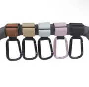 2pcs Metal Pram Hooks PU Stroller Storage Bag Hooks Hanger Stroller Accessories