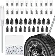 AIOUHMYM Tyre Repair Kit Rubber Nails, 40 Pcs Car Tire Repair Nails, Self-Service Car Puncture Repair Kit, Rubber Screw Tire Plugs Vacuum Tire Repair Kit for Car Motorcycle Bike, with Screwdriver