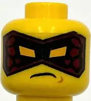 Lego New Yellow Minifigure Head Dual Sided Thick Black Eyebrows Minifigure