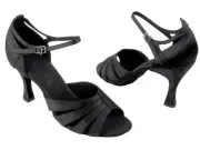 Latin Salsa Very Fine Ballroom Competitive Dance Shoes SERA1680 Black Satin