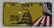 DON'T TREAD ON ME USA PATRIOTIC GADSDEN YELLOW LICENSE PLATE