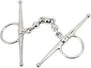 Snaffle Bits for Horses, Professional Stainless Steel Mouth Horse Bit Full Cheek Snaffle Bit Prevent Horses from Biting, Horse Bits with Ball Chain for Training Equestrian Equipment
