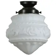 Premier Opal Matt 8&quot; Shade w 4 1/4&quot; Black Batten Fix Light