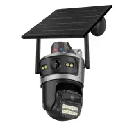 ICSEE Solar 2MP+2MP HD Dual Lens Security Camera 24/7 Recording 4G WirelessSurveillance 10000mAh Battery IP65 Waterpro