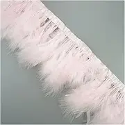 QR 2Meters/Lot Natural Fluffy Feather Trims Fringe 6-8inch Turkey Feathers on Tape for Crafts Ribbon Boa Decoration Plumes D19 (Color : Light Pink)