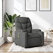 Massage Recliner Chair Dark Grey Fabric, Comfy Furniture for Reading, Living Room, Lounge Spaces & Bedroom - Reclining Sofa & Lazy Chair