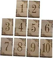 Generic 10pcs Rustic Wooden Table Numbers Decorative Signs for Wedding Reception Vintage Style Centerpieces for Events and Home Decor