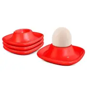 Hard Soft Boiled Egg Cups Set of 4 Pack, Stackable Ceramic Porcelain Egg Holder