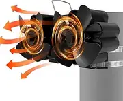 Heat Powered Stove Fan, Powerful Wood Stove Blower Pellet Stove Fan, Thermal Fan with Overheat Protection Wood Stove Accessories for Pellet Stoves