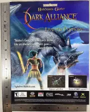 2002 Baldur’s Gate Dark Alliance Ad XBox Nintendo GameCube Wizard Fantasy Dragon