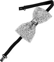 [SAFIGLE] Men Rhinestone Bow Tie Pre Tied Elegant Design for Weddings Parties Stage Performances Neck Sparkling with Glamorous Detail