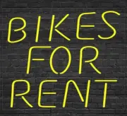 Bikes for Rent Sign for Window/Wall Displays | LED Flex Neon | 24"W x 31"H x 1"D