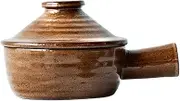 Microwavable Stone Cooker, 300ml Ceramic Stoneware Cooker, Pottery Microwave Bakeware Dish, Ceramic Stoneware Microwave