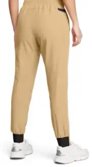 Womens Under Armour Unstoppable Jogger Pants Loose Fit Khaki #1376926-263 Small