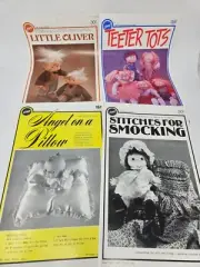 Lot of 4 Vintage Baby Doll Making Sewing Smocking Craft Patterns Cabbage Patch