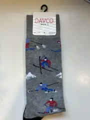 DAVCO Mens Casual Skiing Crew Socks Heather gray Sock Size 10-13