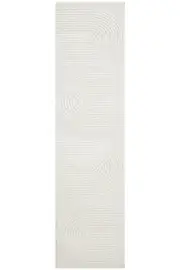 Lotus Abbey in White Runner Rug