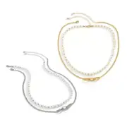 Hip Hop Retro Layering Choker Necklaces for Women Double Layer Necklace Clasp