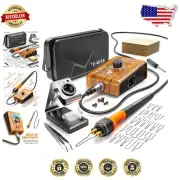 All-in-One Pyrography Kit 200-750℃ - 23 Tips, Wood Pieces & Tweezers Included