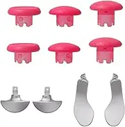 Swap Thumbsticks Paddles and Trigger Buttons Replacement Set for PS5 Edge Controller - Thumb Sticks Back Paddles Accesories for PS5 Edge Controller (10Kits-Pink+Silver)