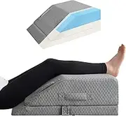 KingPavonini Adjustable Leg Elevation Pillows for Swelling, Cooling Gel Memory Foam Wedge After Surgery, Sciatica Back Knee Hip Ankles Pain Relief, Sleeping Blood Circulation