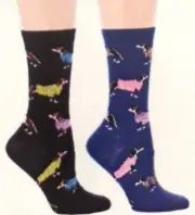 2 Pair DAVCO Dogs Novelty Ankle Socks