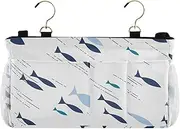 Amooorous Bunk Loft Bed Side Caddy Bag With Organizer Pockets for Bedside Shelf and Bunk Bed Shelf Blue Ocean Fish