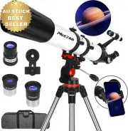 90mm Refractor Telescope for Adults & Kids w/ Tripod Phone Adapter Carrying Bag