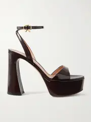 [Gianvito Rossi] Gianvito Rossi - Nancy 110 Patent-leather Platform Sandals - Burgundy - IT39 IT 39 Burgundy