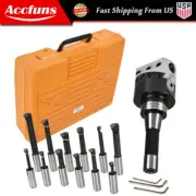 3" Boring Head With R8 Shank and 12Pcs 3/4" Carbide Boring Bar Set For Milling
