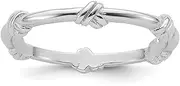 [JewelryWeb] 925 Sterling Silver Rhodium Plated Knot Eternity Ring-Eternity-Ring for Women