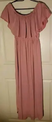 Sarin Matthews Womens Peasant Dress Charcoal Rose Med Stretch Peasant
