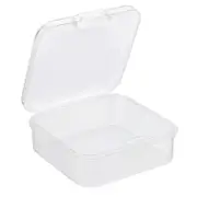 6pcs Clear Storage Container with Hinged Lid 55x20mm Plastic Square Craft Box