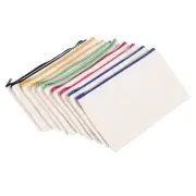 10Pcs Canvas Makeup Bags Canvas Zipper Pouch Bags Pencil Case DIY Craft8574