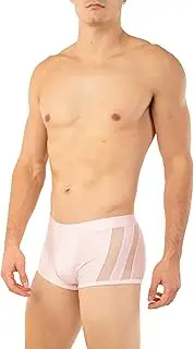 [Gary Majdell Sport] Men's Boxer Brief Swimsuit with Front and Side Mesh Inserts - Available in Shiny Solid Tricot and Prints