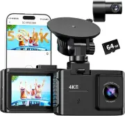 Dash Cam Front and Rear: 4K Dual Channel Dash Cam - 5Ghz Wifi, Dash Camera for C