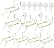 Abaodam 8PCS Decorative Plate Wall Holder Metal Spring Hooks for Kitchen Utensil Display Invisible Plate Hangers with No Trace Nails for Aesthetic Wall Decor