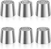 6 Pcs Stainless Steel Russian Piping Nozzle Reusable Russian Flower Piping Tip for Cake Decorating Icing Cream Flower Bouquet DIY Cookies(6PCS)