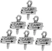 [Generic] 6pcs Pendant Fire Decors Charms for Jewelry Making Keychain Charms Beads Bracelet Jewelry Making Charms Bracelet Charms Jewelry Making Supplies Number Beads Alloy Silver