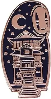 [Pinstant] No-Face No Face Faceless Spirit Ghost Bathhouse Moon Starry Night Anime Manga 1.2" Enamel Pin Badge, 1.2 inches, Enamel, enamel