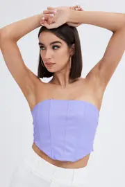 Purple Faux Leather Corset - Size 14, Women's Top
