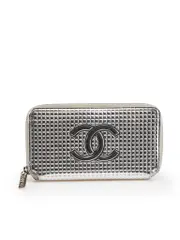 2006-08 Silver Leather Micro Chocolate Bar Continental Wallet